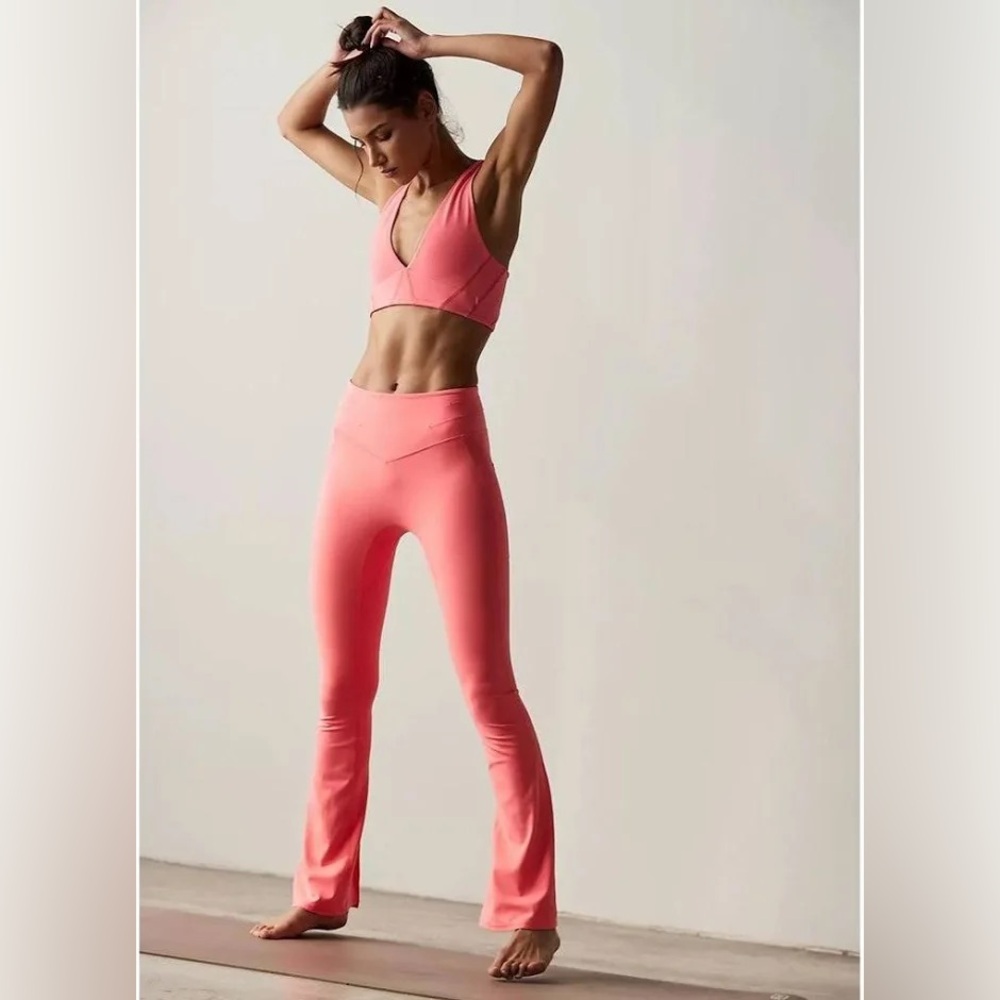 Free People Never Better Flare Pants Coral Size Small NWOT